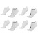 Meia Invisível Hupi Running Pro - 4 Pares - Unissex BRANCO