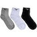 Kit Meias Mizuno Basic Cano Curto Training com 3 Pares - Adulto CINZA/BRANCO