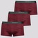 Cueca Sunga Lupo Algodão com Elastano - 3 Unidades VERMELHO