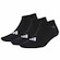Kit Meias adidas No Show com 3 Pares Adulto PRETO