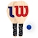 Kit Frescobol Logo W com Capa II Wilson com 2 Raquetes + 1 Bola VERMELHO/AZUL