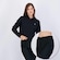 Conjunto Cropped Manga Longa e Calça Area Preta PRETO