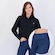 Conjunto de Cropped Manga Longa e Calça Legging Area PRETO