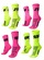 Kit Meias para Corrida Hupi 10K e 21K com 4 Pares - Adulto ROSA/AMARELO