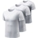Kit com 3 Camisetas Manga Curta Slim Fitness Dryfit Masculina Proteção UV BRANCO