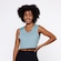 Blusa Cropedd Curto sem Manga Costa Cavada Feminina VERDE CLARO