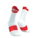 Meia de Compressão Compressport Cano Médio para Corrida V4 - Adulto BRANCO/VERMELHO