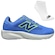 KIT TÊNIS NEW BALANCE 413 V3 + MEIA - FEMININO AZUL/VERDE