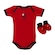 Kit Body + Pantufa do Flamengo Torcida Baby Oficial - Infantil VERMELHO