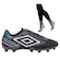 Kit Chuteira de Campo Umbro Techno II + Meião - Adulto PRETO/CINZA