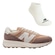 Tênis New Balance 370V1 + Par de Meia - Masculino MARROM CLARO/BRANCO