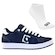 Tênis Qix Combat Suede + Par de Meia - Masculino AZUL ESC/BRANCO