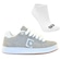 Tênis Qix Combat Suede + Par de Meia - Masculino CINZA/BRANCO