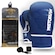 Luva de Boxe e Muay Thai Pretorian First FX2 + Bandagem Extra - Adulto AZUL/BRANCO