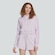 Blusão de Moletom Cropped Feminino adidas 3 Stripes com Capuz ROXO
