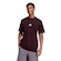 Camiseta Adidas Malha Simples Essentials Três Listras Masculino VINHO/BRANCO