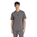 Camiseta Adidas Malha Simples Essentials Três Listras Masculino CINZA ESCURO/PRETO