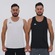 Camiseta Regata Kappa Basic - 2 Unidades - Masculina BRANCO/PRETO