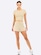 Short Feminino Manly Canelado com Detalhe Cupro Like OFF WHITE