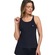 Regata Alto Giro Com Elástico em V Feminina PRETO/BRANCO