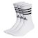 Kit Meia Cano Alto Unissex adidas 3 Stripes 3P BRANCO/PRETO