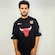 Camiseta NBA Oversized Chicago Bulls Pennant Masculino PRETO