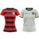 Camisas Flamengo Baby Look Braziline Shout + Lumina Feminino VERMELHO