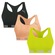 Top Puma Nadador sem Costura - 3 Unidades - Feminino PRETO/VERDE
