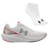 Kit Tênis Feminino Under Armour Charged Wing 2 + Meia BRANCO/CINZA