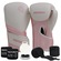 Kit Luva Boxe Muay Thai Elite Pretorian + 2 Par Bandagem + Bucal BRANCO/ROSA