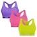 Top Puma Nadador sem Costura - 3 Unidades - Feminino ROSA/VERDE