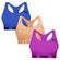 Top Puma Nadador sem Costura - 3 Unidades - Feminino ROSA/VERDE