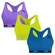 Top Puma Nadador sem Costura - 3 Unidades - Feminino ROSA/VERDE