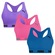 Top Puma Nadador sem Costura - 3 Unidades - Feminino ROSA/VERDE