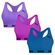Top Puma Nadador sem Costura - 3 Unidades - Feminino ROSA/VERDE