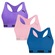 Top Puma Nadador sem Costura - 3 Unidades - Feminino ROSA/VERDE