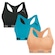 Top Puma Nadador sem Costura - 3 Unidades - Feminino ROSA/VERDE