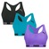 Top Puma Nadador sem Costura - 3 Unidades - Feminino ROSA/VERDE