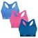 Top Puma Nadador sem Costura - 3 Unidades - Feminino ROSA/VERDE