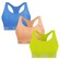 Top Puma Nadador sem Costura - 3 Unidades - Feminino ROSA/VERDE