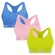 Top Puma Nadador sem Costura - 3 Unidades - Feminino ROSA/VERDE
