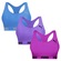 Top Puma Nadador sem Costura - 3 Unidades - Feminino AZUL/ROXO