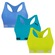 Top Puma Nadador sem Costura - 3 Unidades - Feminino VERDE/AZUL