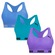 Top Puma Nadador sem Costura - 3 Unidades - Feminino AZUL/ROXO