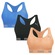Top Puma Nadador sem Costura - 3 Unidades - Feminino AZUL/LARANJA