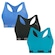 Top Puma Nadador sem Costura - 3 Unidades - Feminino AZUL/PRETO