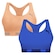Top Puma Nadador sem Costura - 2 Unidades - Feminino AZUL/LARANJA