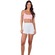 Short Feminino Alto Giro com Recortes Laterais BRANCO/ROSA