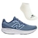 Tênis Masculino New Balance 520 V9 + Par de Meia AZUL ESC/BRANCO