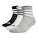 Meia Cano Médio Unissex adidas 3 Listras - 3 Pares CINZA/PRETO